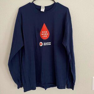 Navy Blue Long Sleeve Red Cross Tee